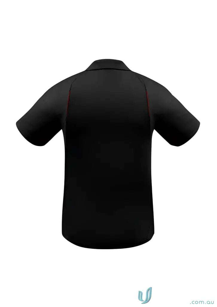 Black short-sleeved polo shirt from United Polo collection in modern fit biz collection