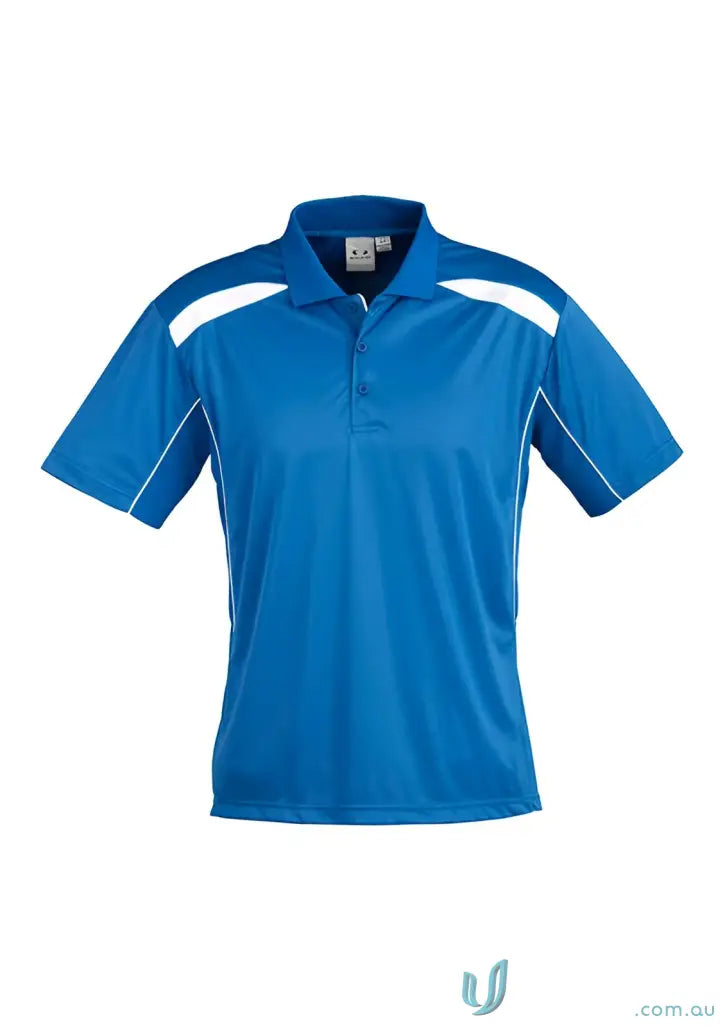 Blue and white short-sleeved polo shirt from Collection United Polo UTD Polo P244MS in modern fit biz collection