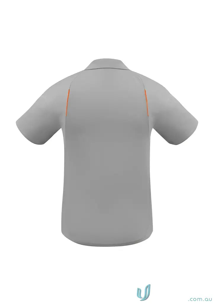 Gray short-sleeved polo shirt from United Polo collection in modern fit biz collection