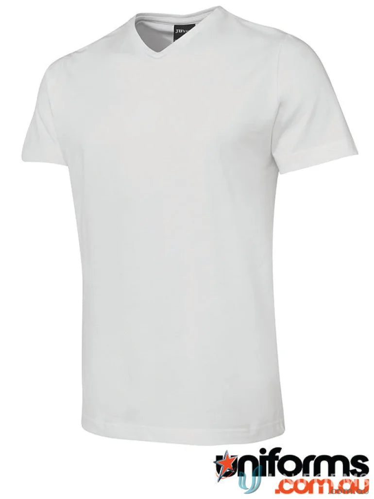 White V-neck T-shirt from 1vt jb’s wear in ring-spun jersey knit 190gsm fabric