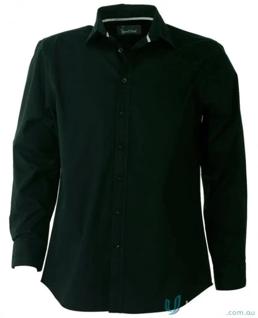 Black long-sleeved Vegas L/S Shirt perfect for uniforms and workwear casual style