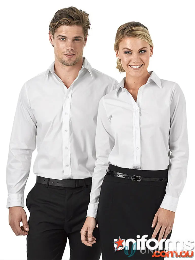 Two people wearing Vegas L S Shirt, perfect for casual workwear or uniforms