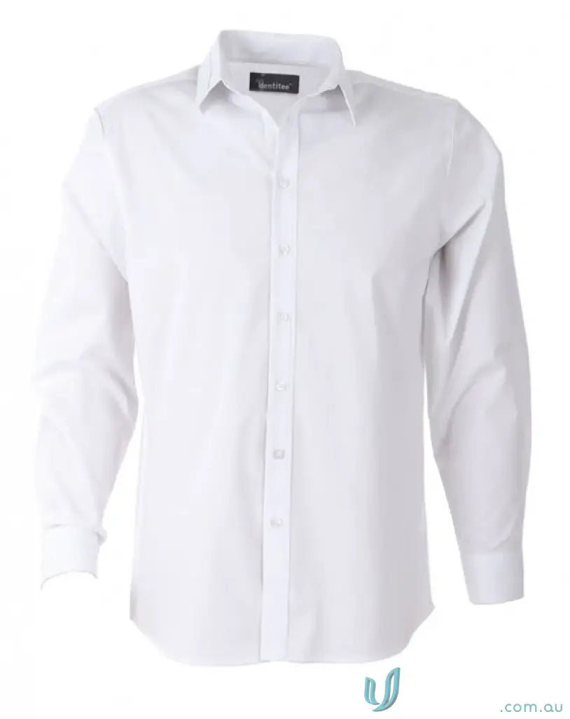 White long-sleeved workwear shirt from Vegas L/S Shirt, perfect for uniforms