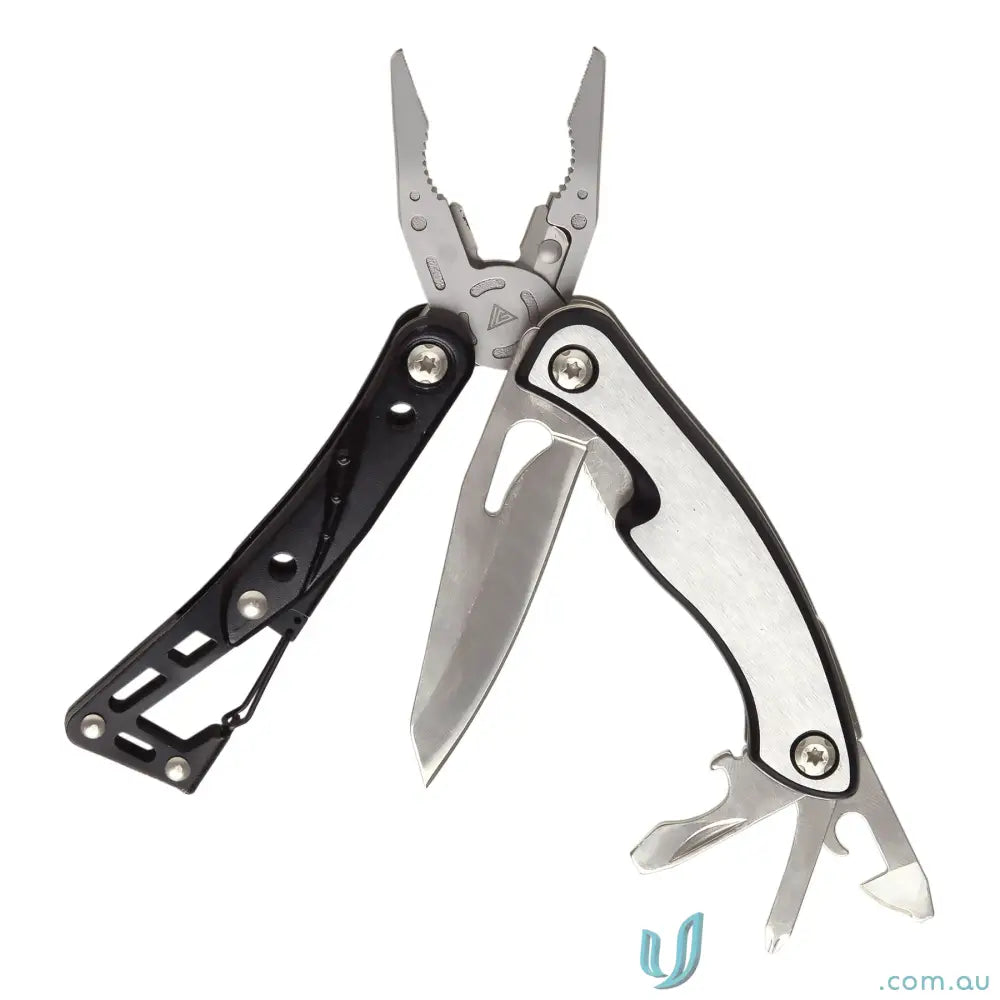 Open VersaGrip Multi Tool with stainless steel 420j2 drop blade and multiple functions