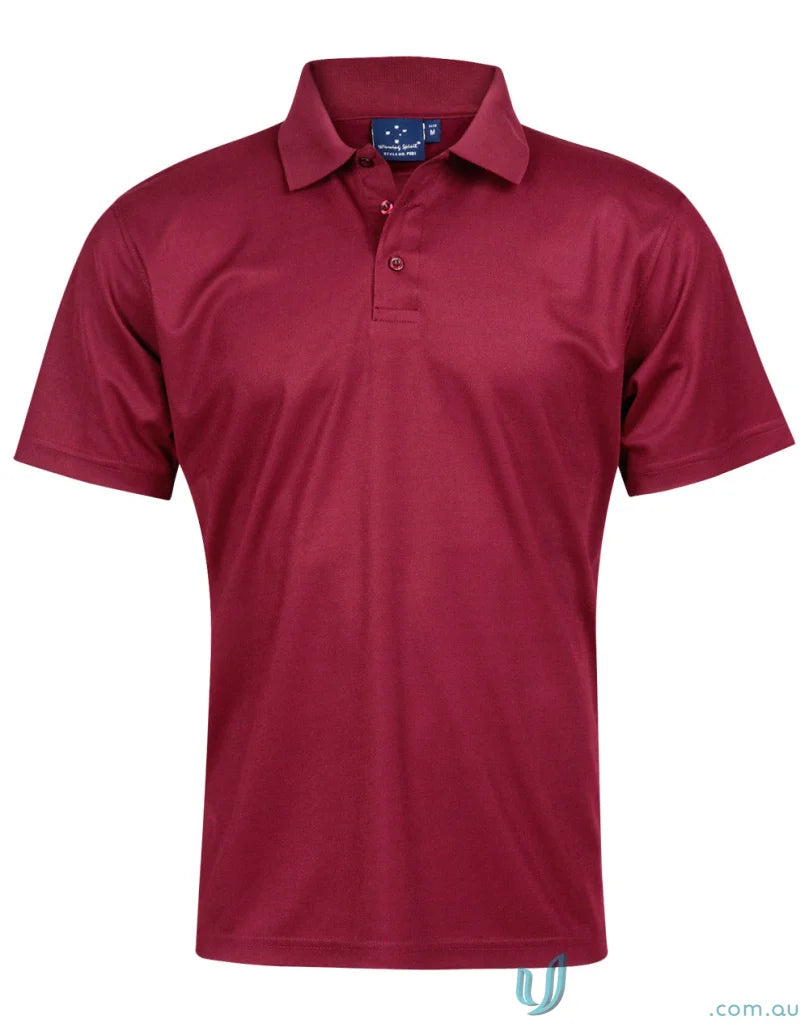 Maroon PS81 Verve Polo with CoolDry® polyester mini fabric and flat knitted collar
