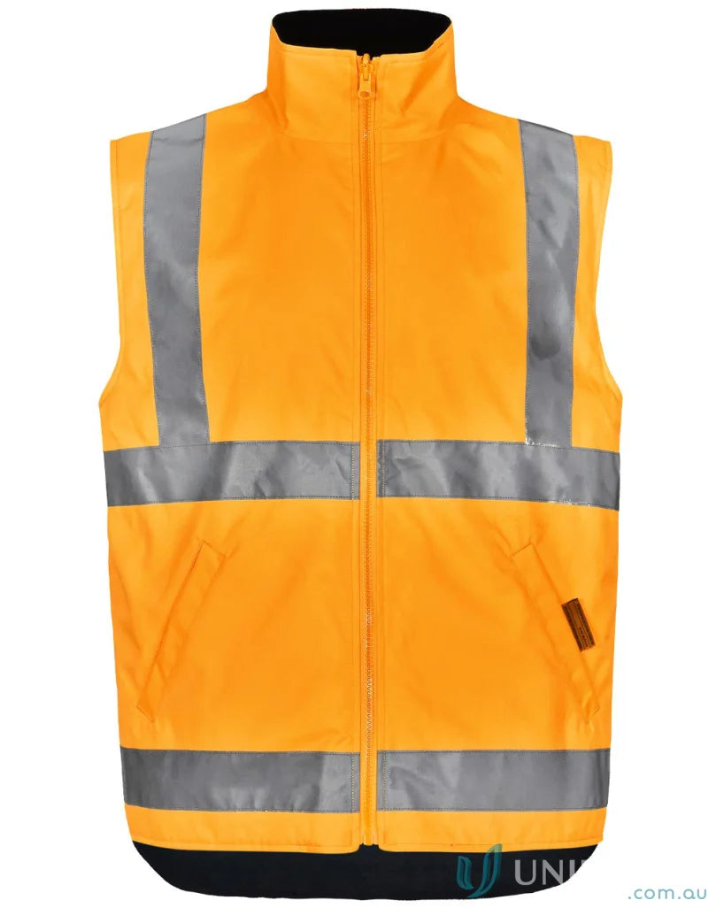 Orange VIC Rail 3in1 safety vest with reflective stripes and full-zip front