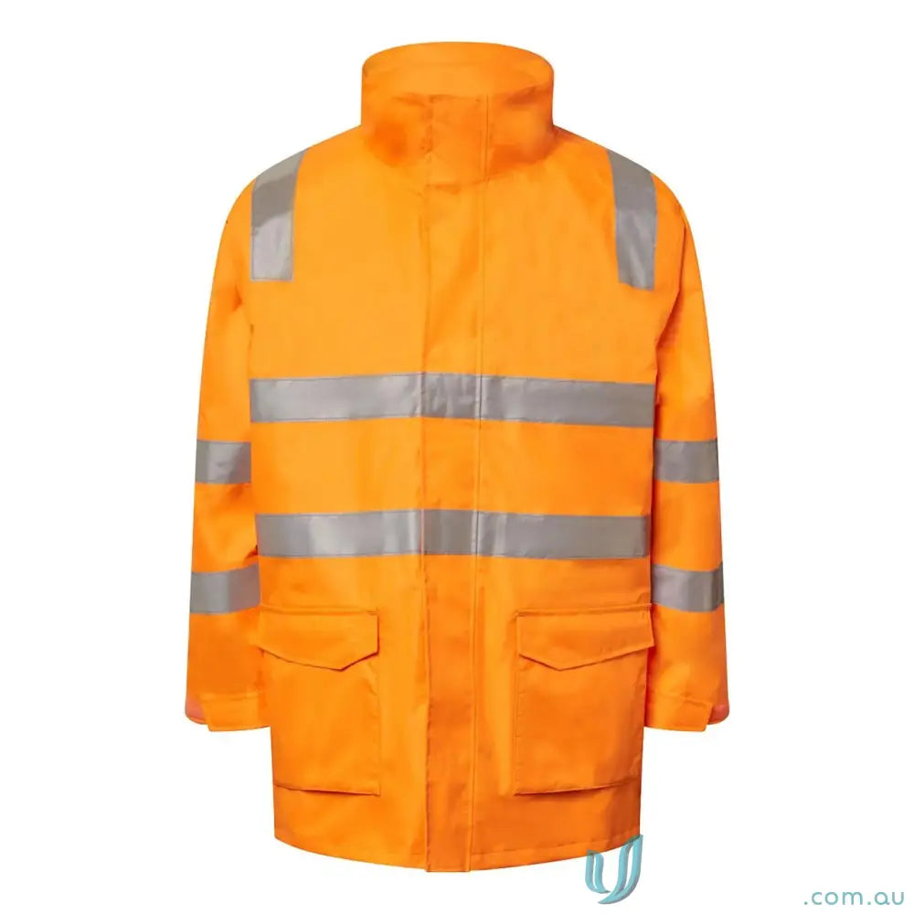 Orange VIC Rail 4 in 1 Hi Vis Reflective Jacket with bio-motion tape and pockets