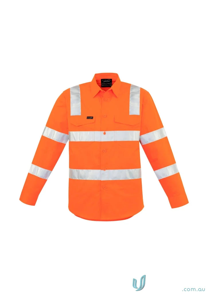 Orange VIC Rail Bio Motion long sleeve safety shirt with reflective stripes