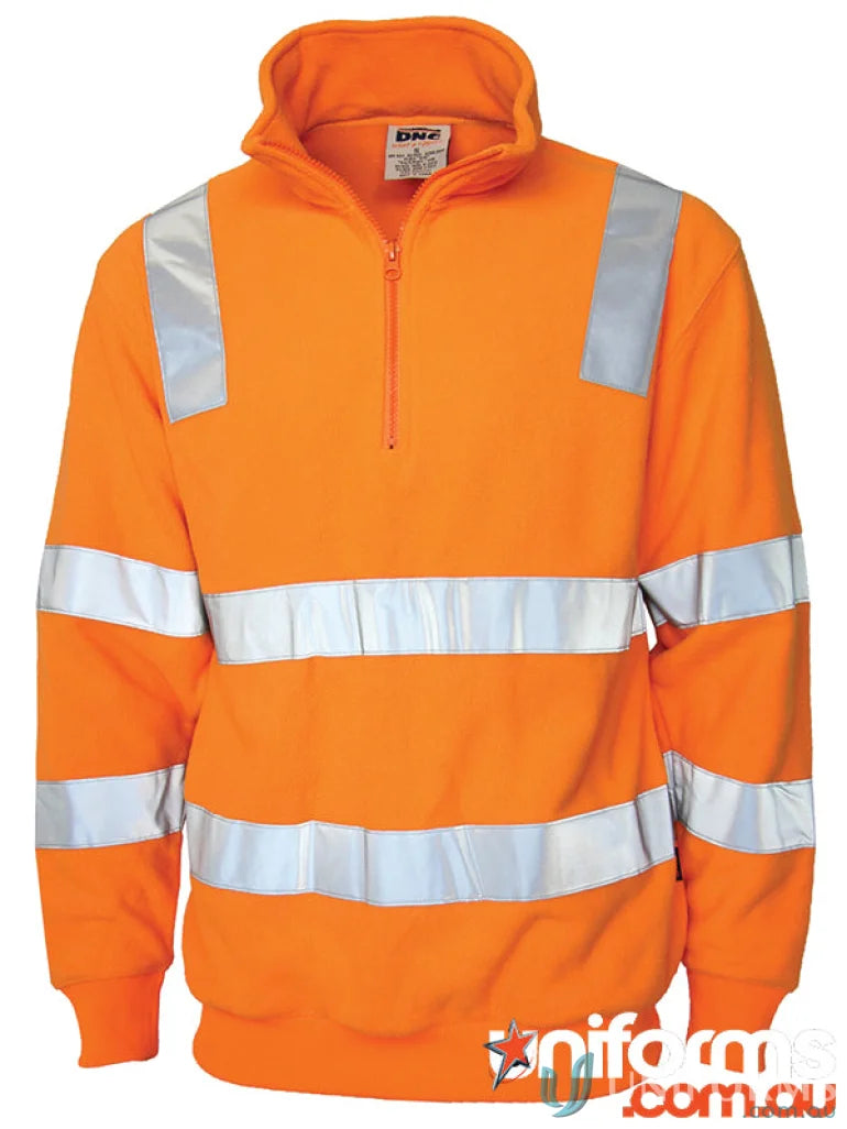 Orange VIC Rail polar fleece pullover perfect for work uniforms and safety gear