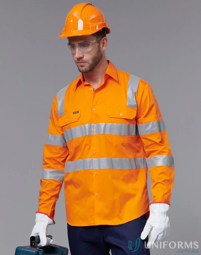 Orange VIC Rail Lightweight Safety Shirt for keeping cool and showing a winning spirit