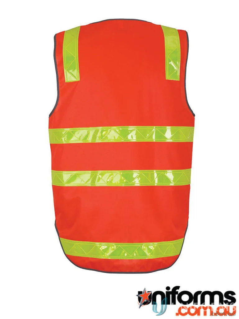 Orange Vic Road Safety Vest with yellow reflective tape and Australian standards