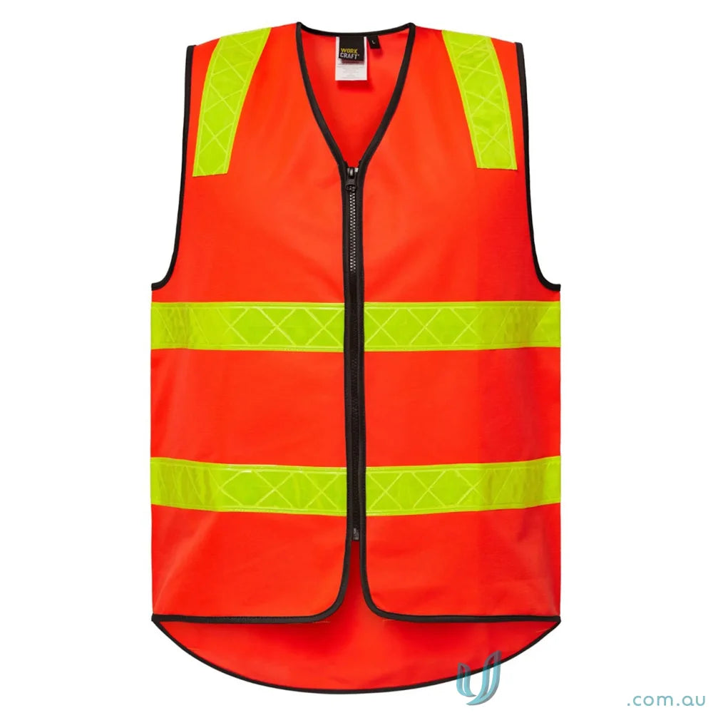 Orange Vic Road HiVis vest with reflective stripes for civil construction workers and traffic control teams