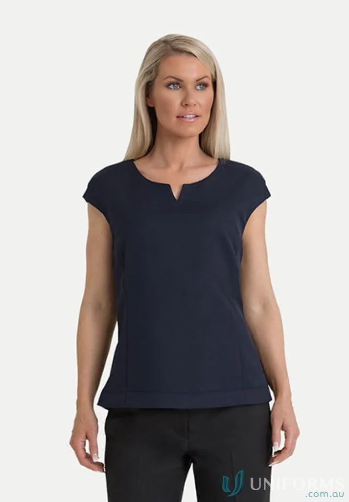 Victoria Ladies shell top featuring a stylish navy blue blouse for ladies shell fashion
