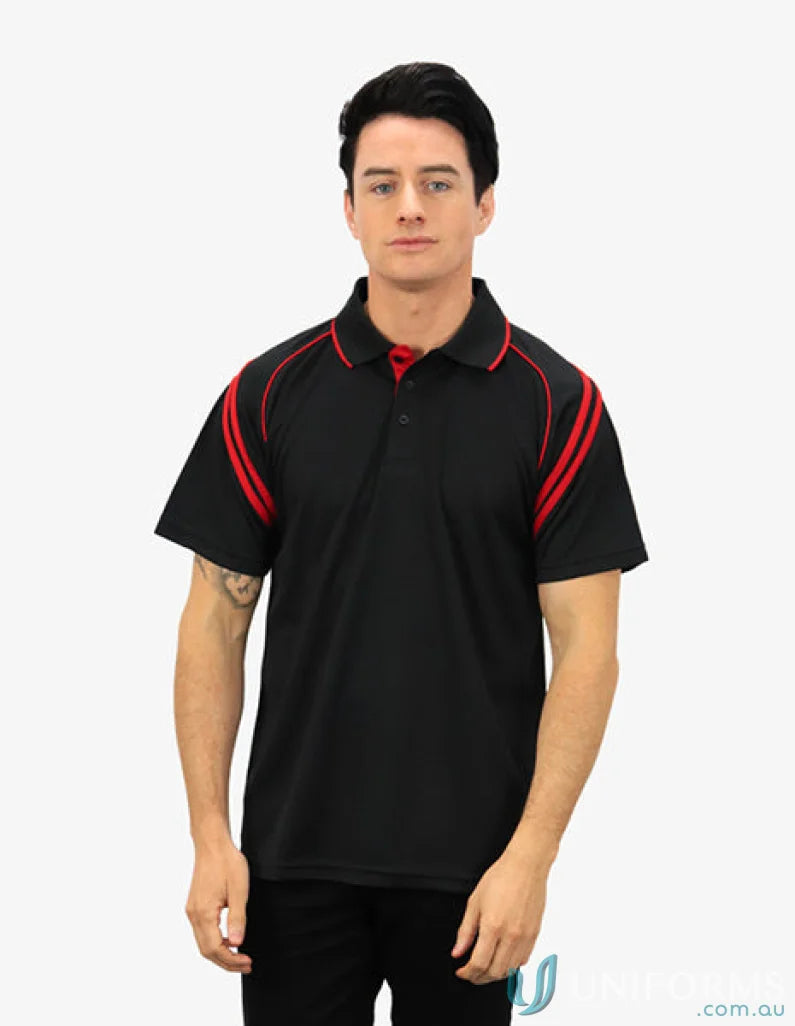Black and red Viper SS Polo shirt with CoolDry moisture management technology