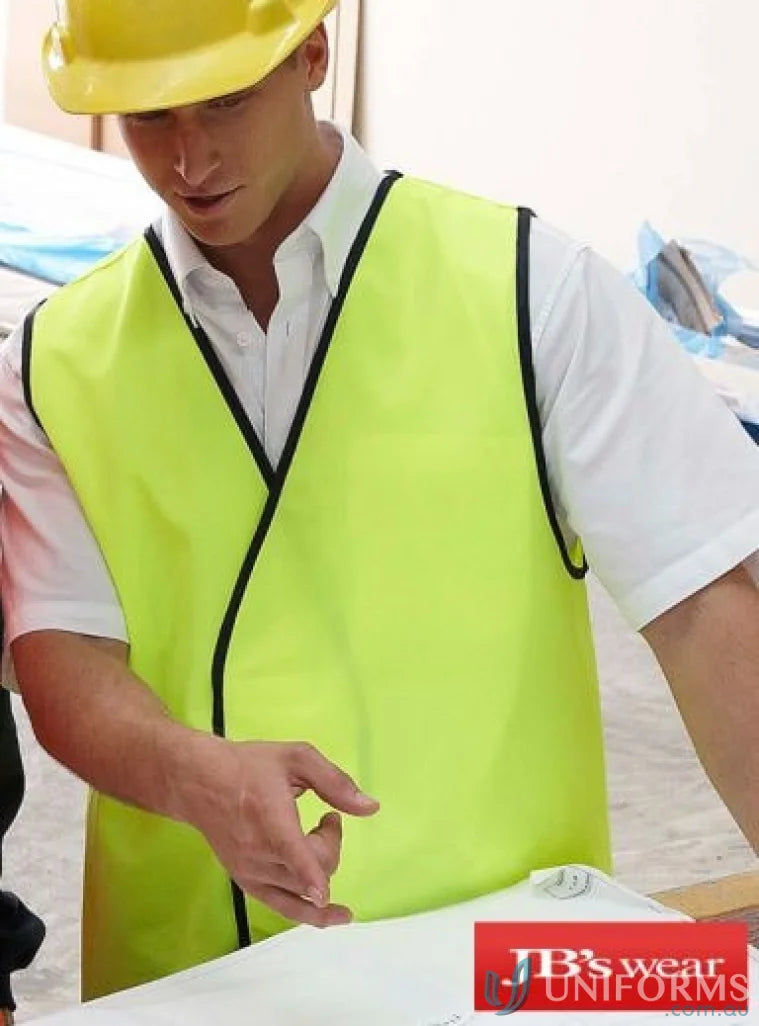 Yellow safety vest with visitor printed design meeting Australian standards for extra large sizes