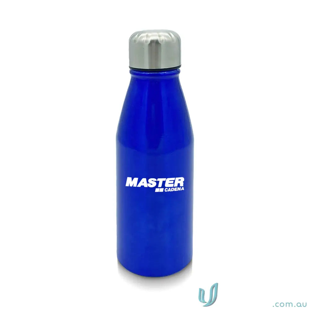 Blue metal water bottle made from single-wall aluminium for durability and reuse