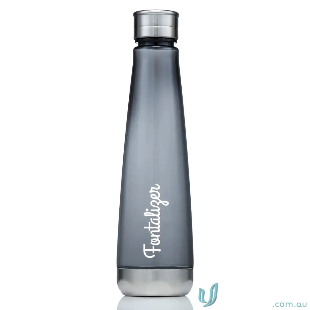 Gray Vylcone Tritan Water Bottle with Silver Accents, stylish BPA-Free water bottle