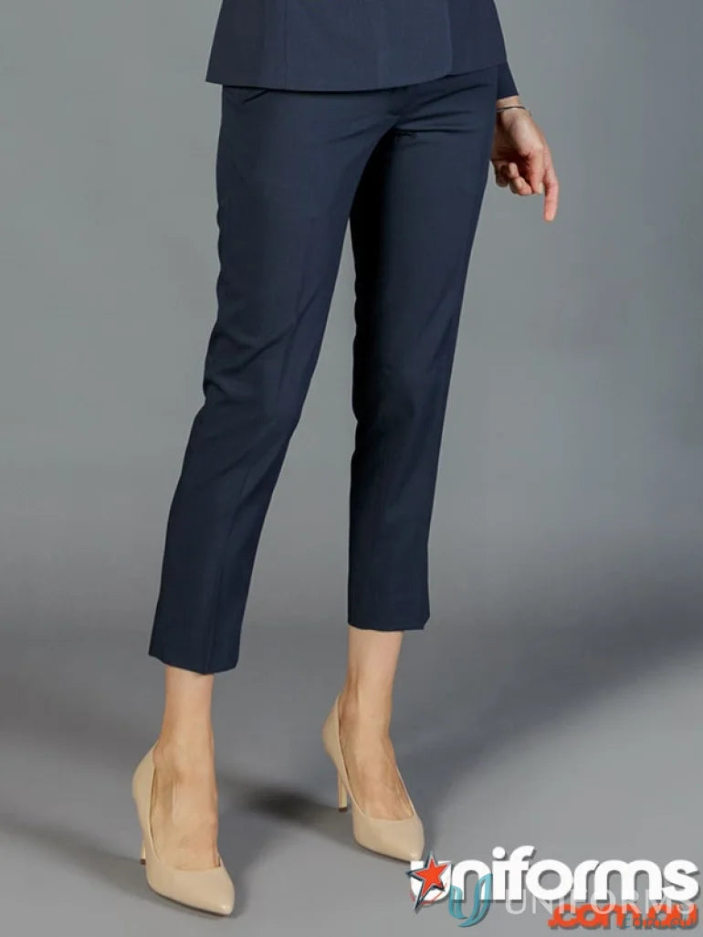 Navy blue washable cigarette pant cropped trousers for a stylish look