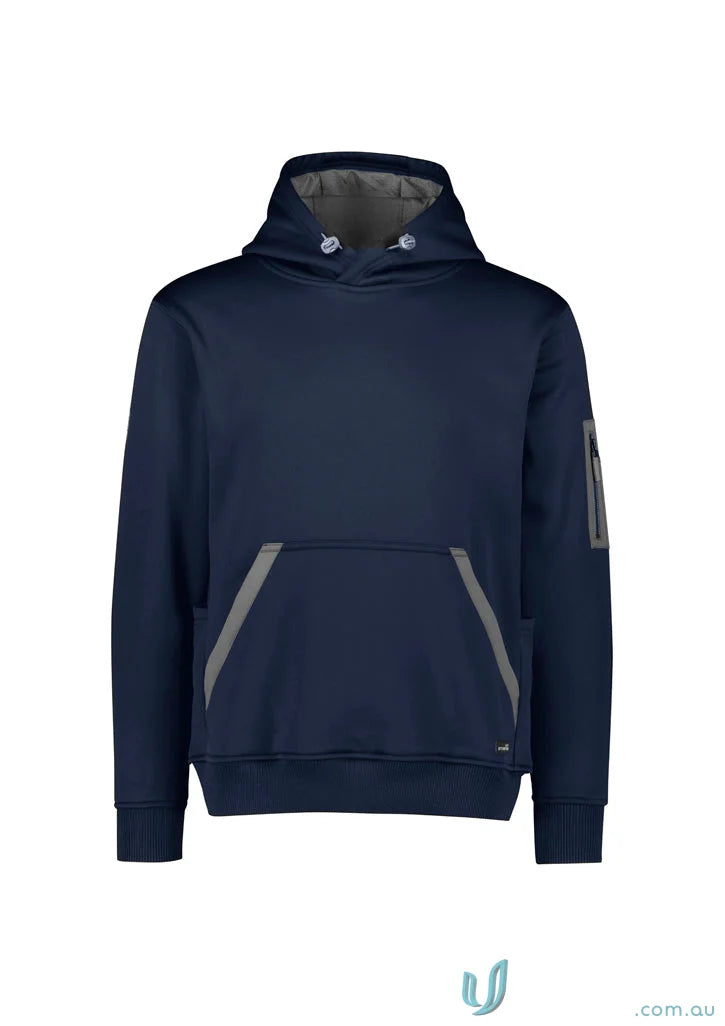 Navy blue water resistant hoodie with soft fleece, unisex water resistant hoodie style