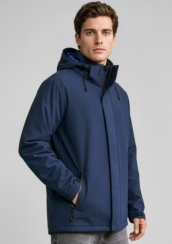 Navy blue waterproof Eclipse Jacket with hood and zipper