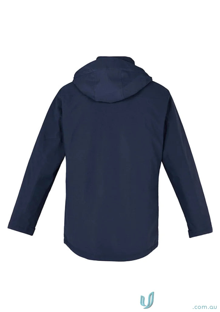 Men’s Eclipse Jacket with navy hood and waterproof eclipse jacket features, luxury quilted lining