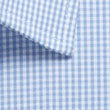Westgarth gingham LS shirt in white textured diagonal weave fabric