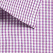 Westgarth 1637s gingham SS shirt purple white checkered cotton fabric