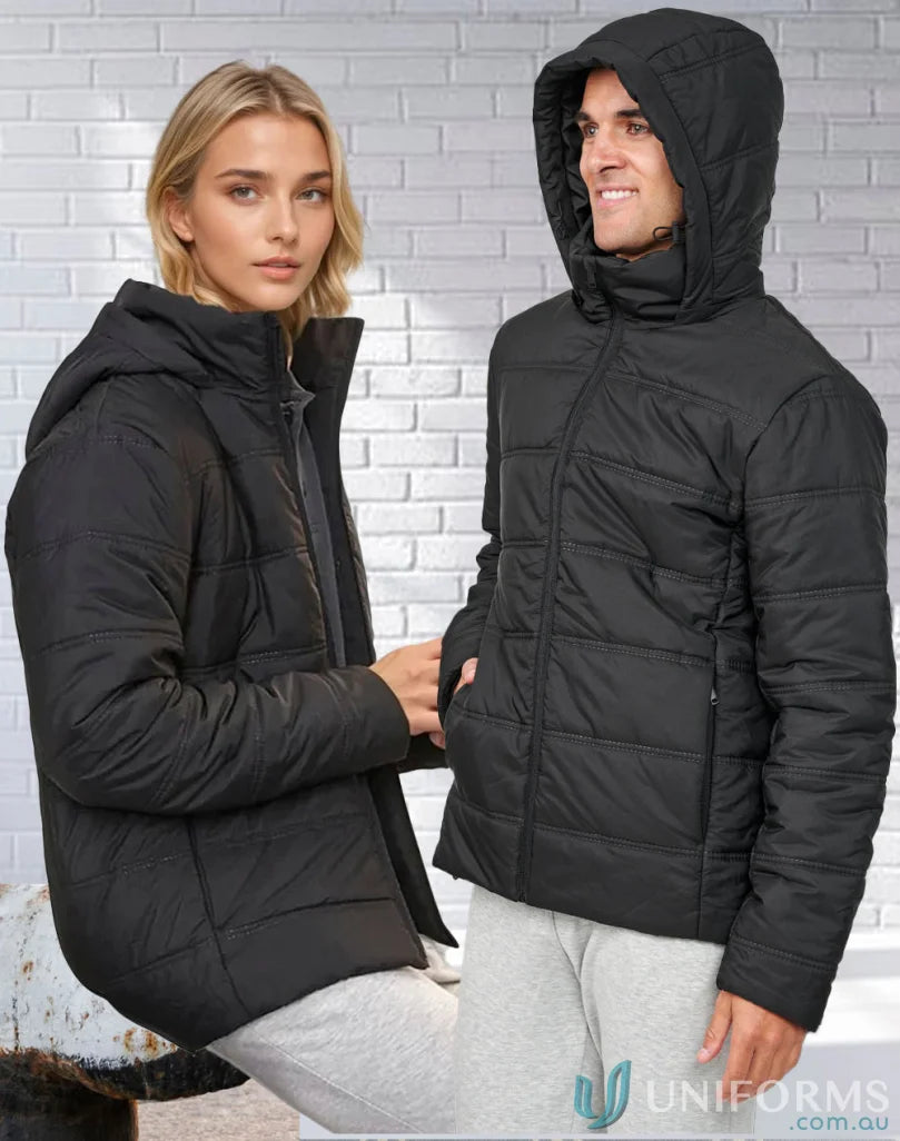 Two black Winning Spirit 3D Cut Sustainable Seamless Parkas made from certified recycled PET