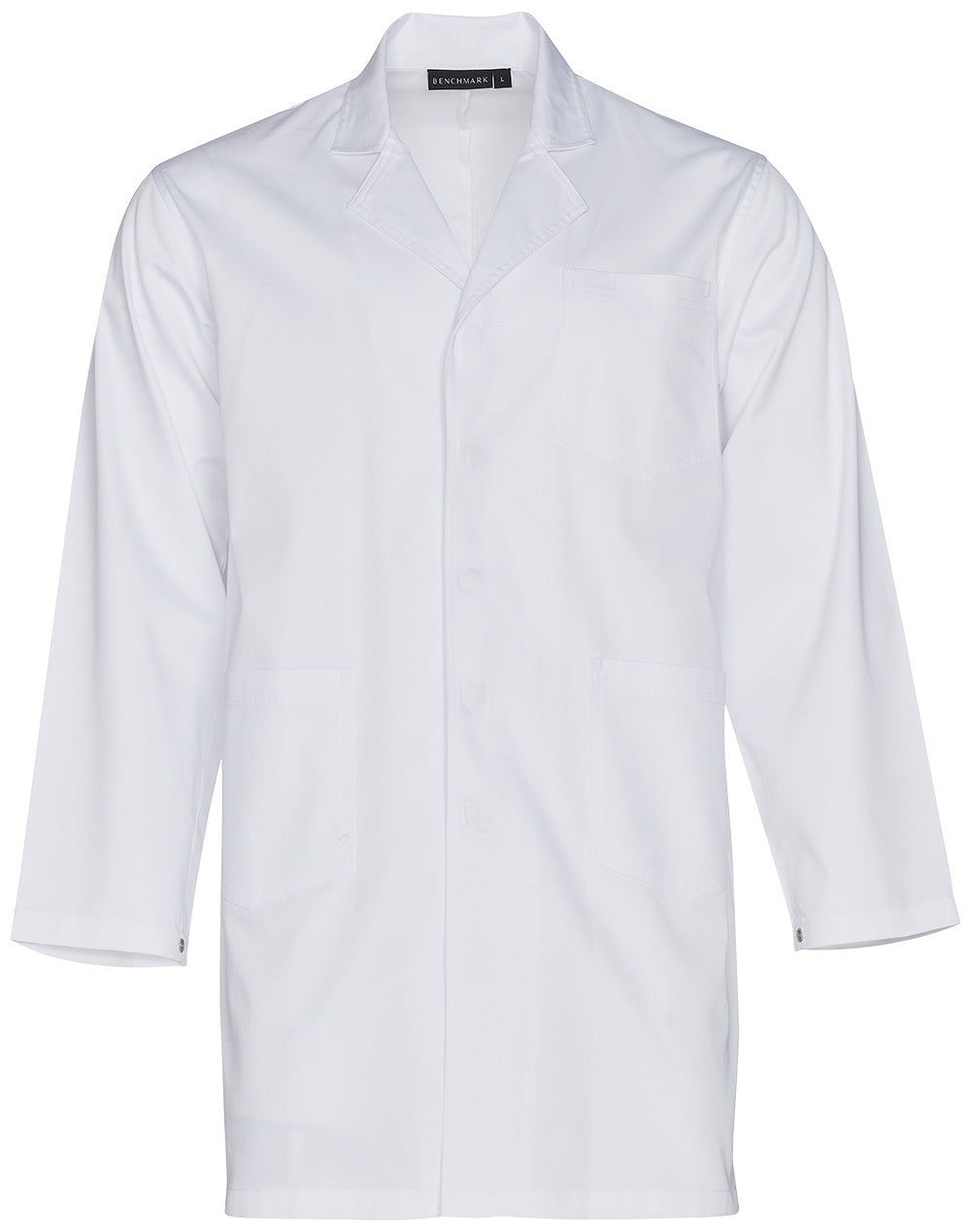 Winning Spirit adult lab coat with chest pocket and concealed stud buttons