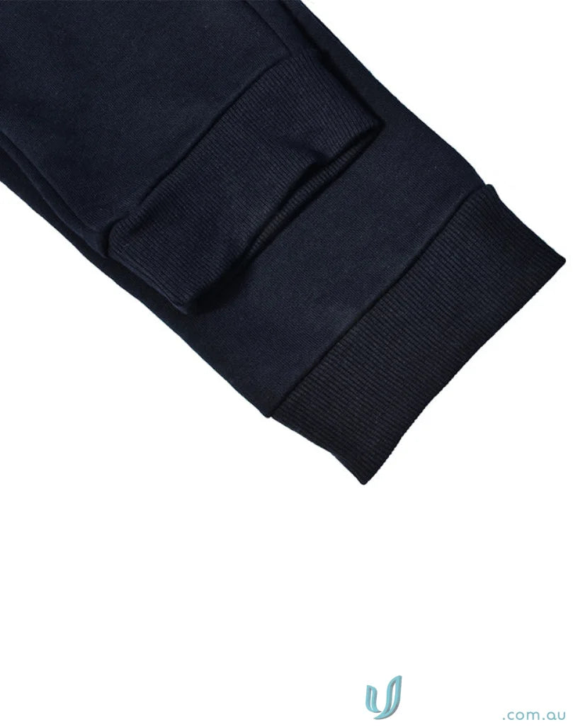 Dark-colored ribbed cuff on Winning Spirit Adults French Terry Track Pants for a sporty look