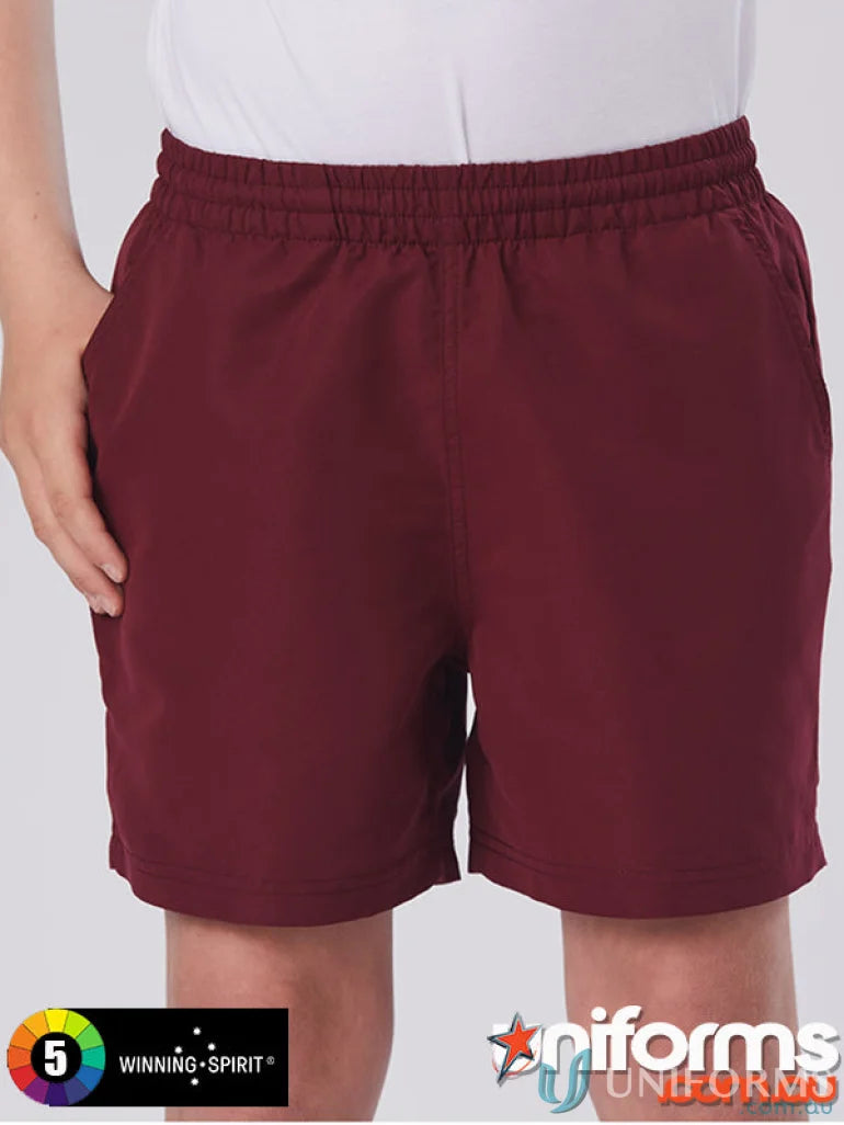 Winning Spirit Adults ss29 Microfibre Sport Shorts in maroon with unmatched comfort