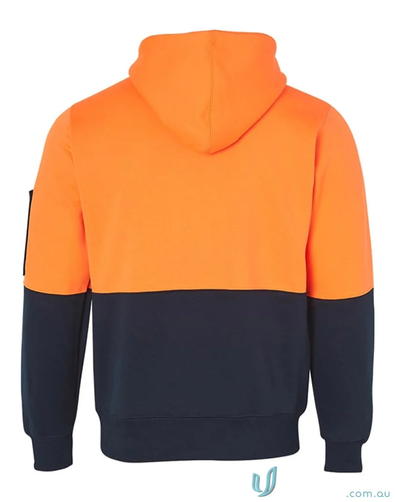 Winning Spirit AIW Hi-Vis Two-Tone Fleecy Hoodie with Orange and Navy Blue Design