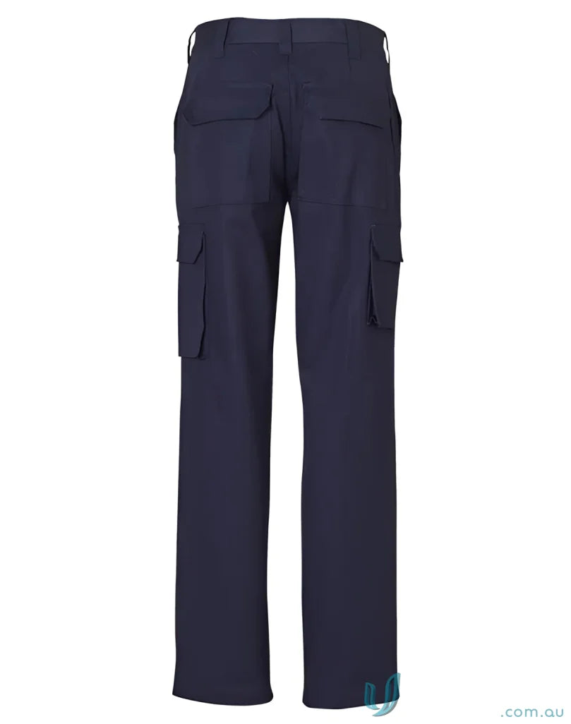Navy blue spirit aiw ladies heavy cotton cargo pants for a casual cool look