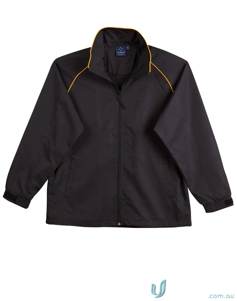 Black champion track jacket with gold trim from Winning Spirit Champion Track Jacket collection