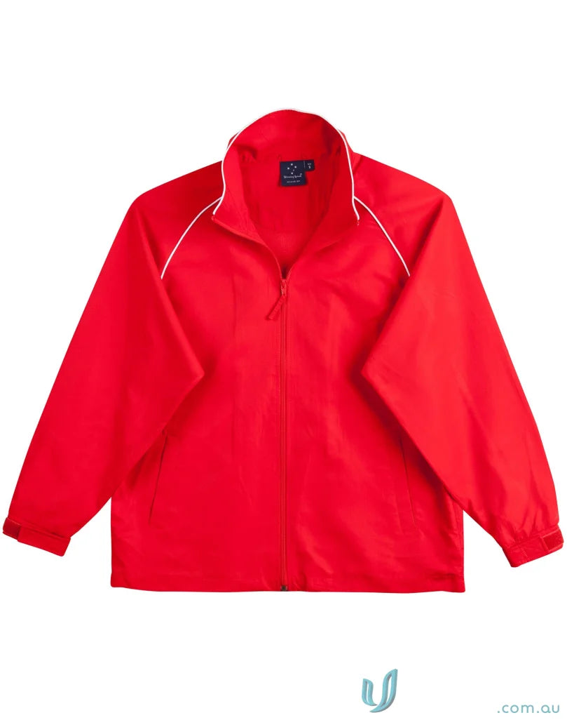 Red zip-up Winning Spirit Track Jacket, unisex Champion’s champion track jacket style