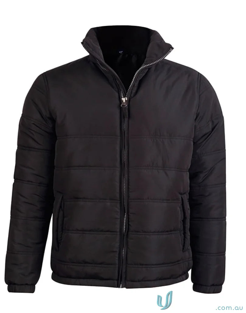Black puffer jacket from Winning Spirit Everest Jacket, ideal jk48 Everest jacket or pongee shell jacket options