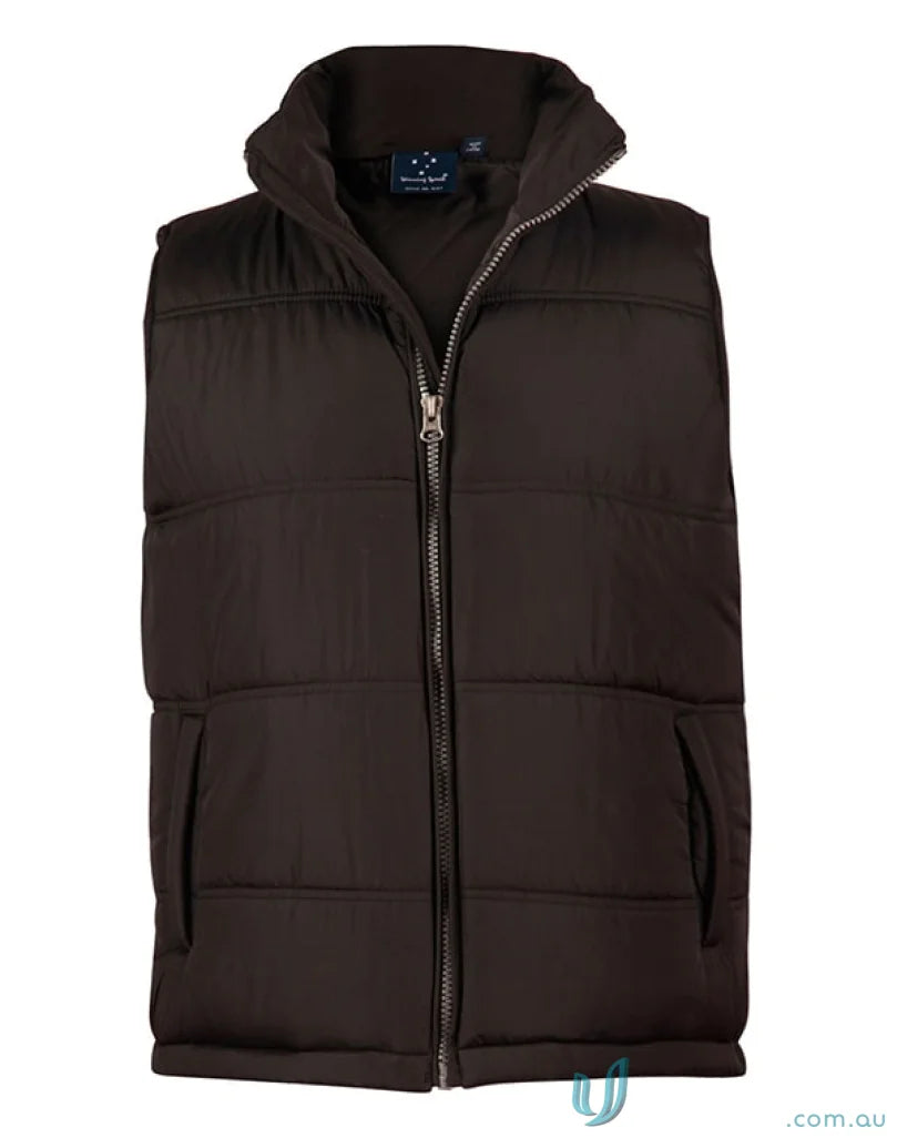 Brown puffer vest with zipper from Winning Spirit Everest Vest, perfect for jk47 Everest workwear