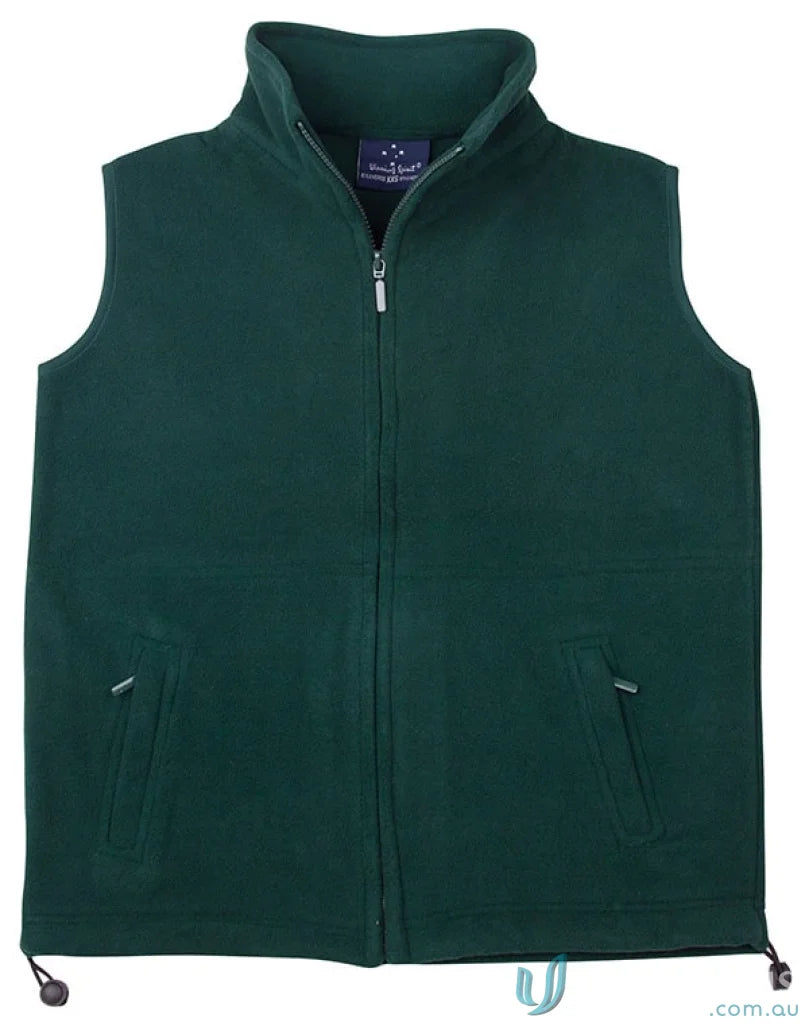 Green fleece vest from Winning Spirit Freedom Polar Fleece Vest, anti-pill polar fleece gear
