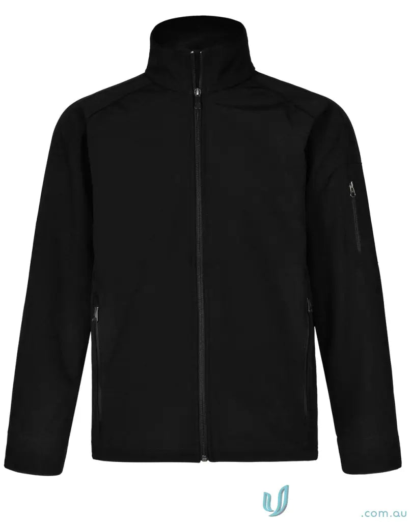 Mens black jk23 mens softshell high-tech jacket with full zip for wind resistance work environments