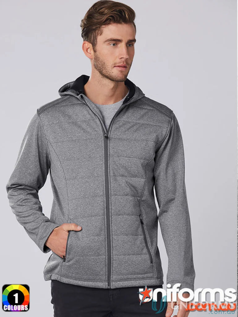 Gray hooded jasper cationic quilt jacket from Winning Spirit Jasper JK51 collection
