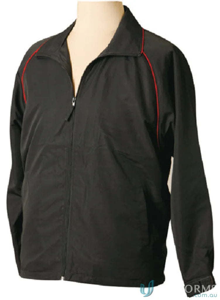 Winning Spirit Kids Champion Track Jacket with black zip-up and red trim for kids