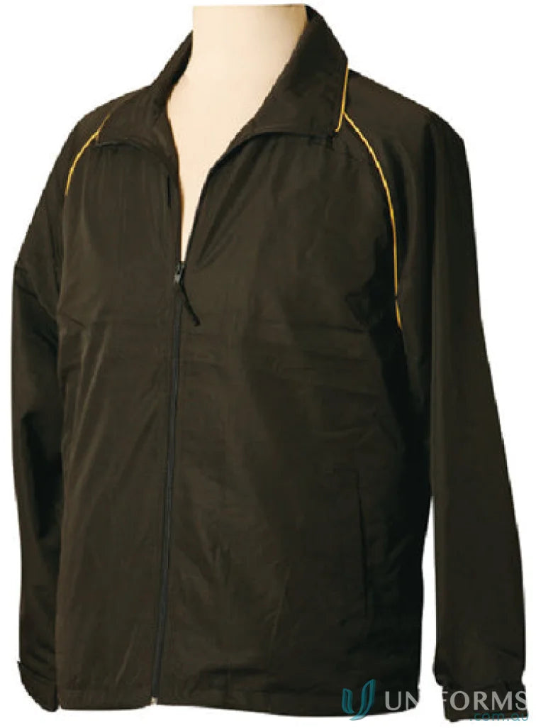 Winning Spirit Kids Champion Track Jacket with black zip-up and yellow trim for kids