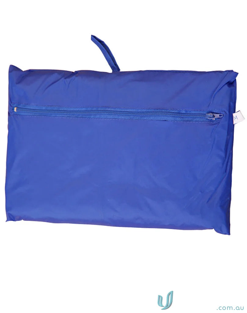 Blue nylon laundry bag with zipper and handle for Winning Spirit Kids Rain Forest Spray Jacket