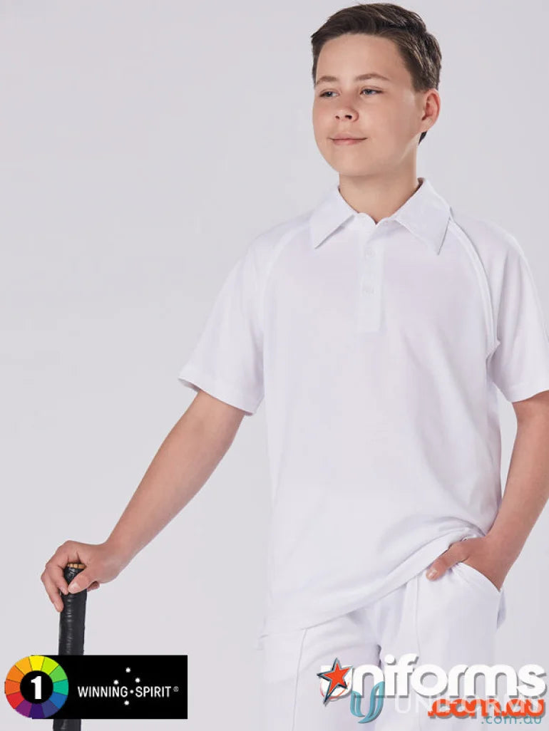 Kids cricket polo White Polo Shirt and Pants for Winning Spirit Kids SS Cricket ps29k Truedry SS Cricket