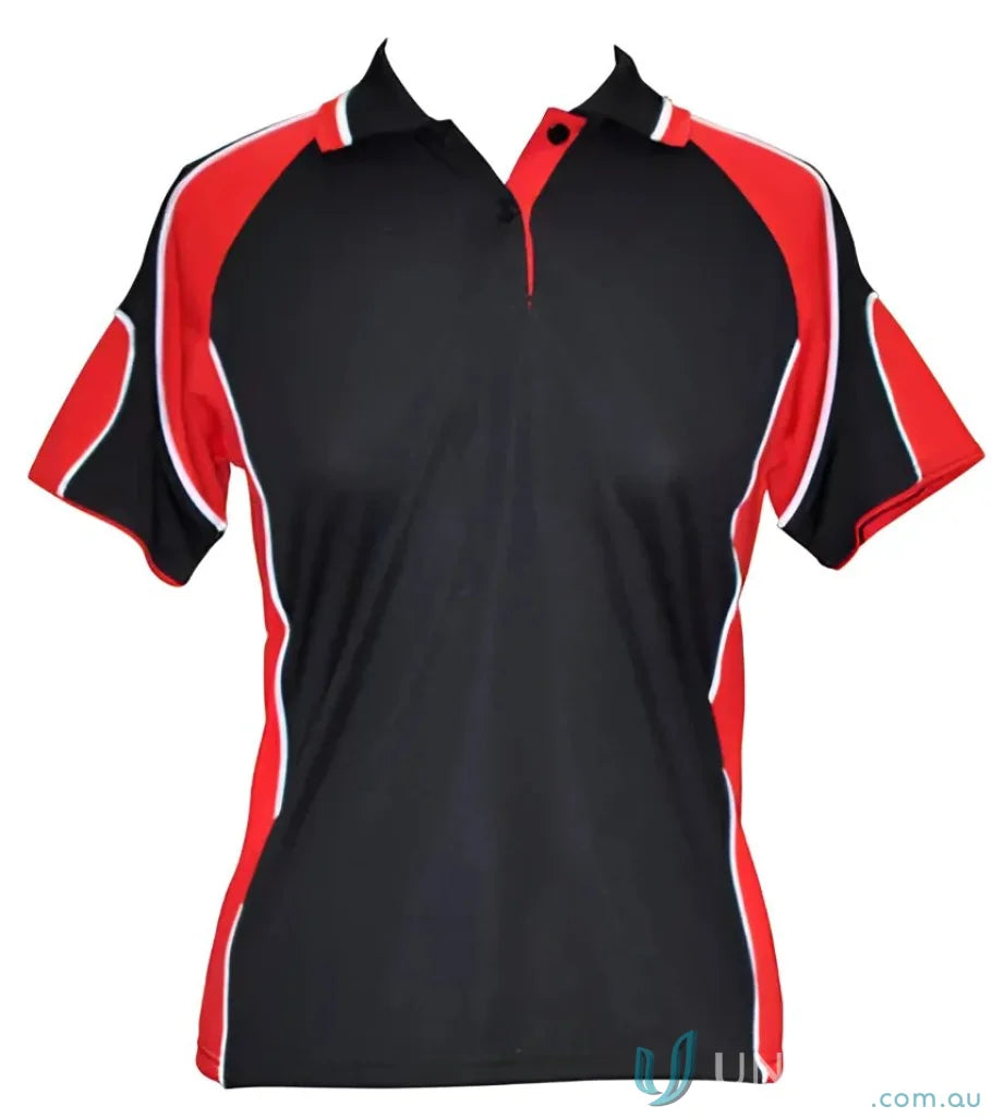 Black and red ladies cooldry Winning Spirit Ladies CoolDry Alliance Polo shirt