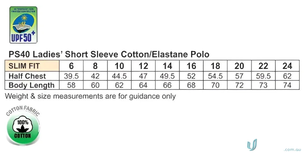 Ladies Polo Size Chart for Winning Spirit Ladies Longbeach Stretch Polo ps40 longbeach polo
