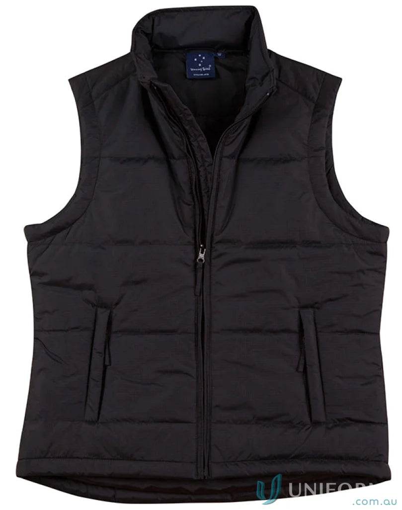 Winning Spirit Ladies JK30 Padded Vest in nylon rip-stop with full zip and pockets
