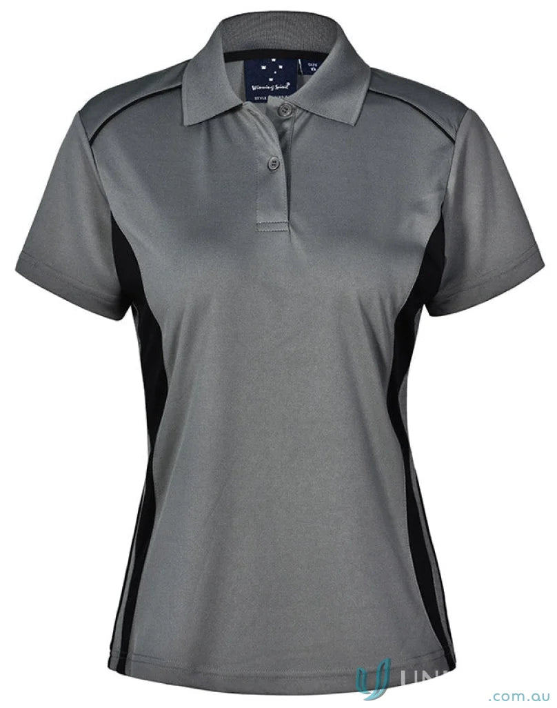 Winning Spirit PS80 Pursuit Polo Lady in grey with black side panels and shoulder accents