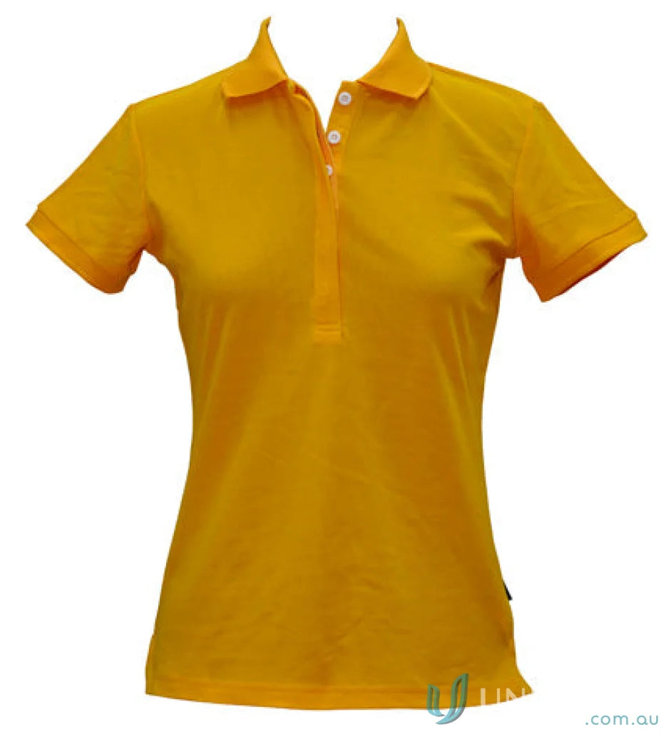Yellow short-sleeved polo shirt from Winning Spirit Ladies Truedry Connection Polo