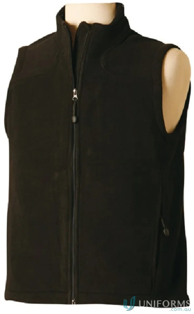 Black bonded polar fleece vest from Winning Spirit Micro Bonded Polar Fleece Vest collection